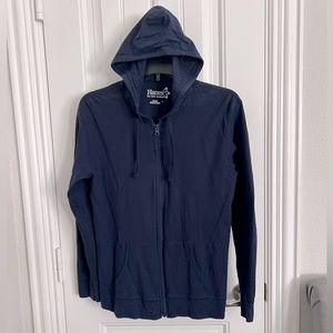 Hanes Zipper Hoodie Jacket Navy Medium